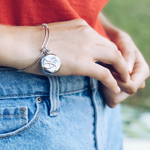 Personalised Silver Button Friendship Bracelet | IndiviJewels