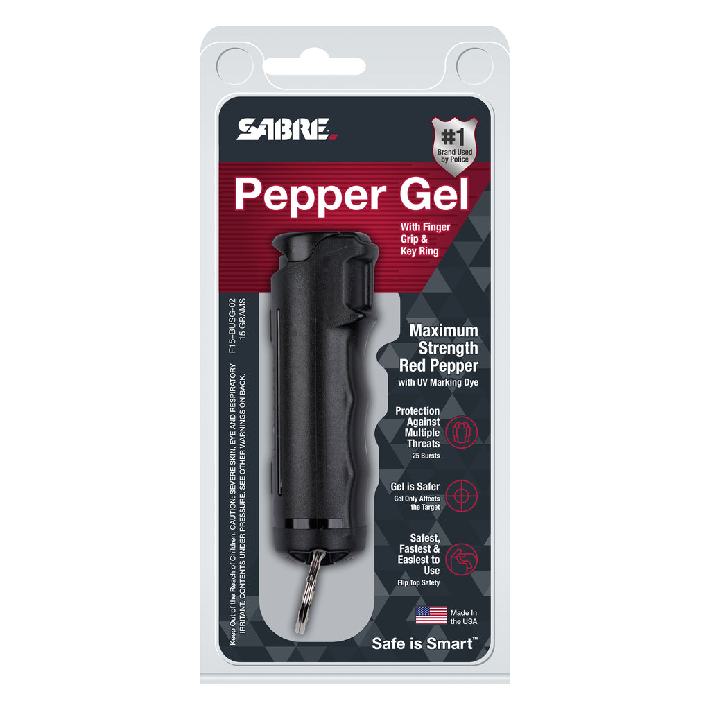 SABRE Pepper Gel with Finger Grip and Keychain